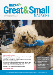 RSPCA WA Great & Small Magazine September 2021 edition cover