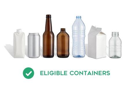 line of containers that are eligible for 10c refunds