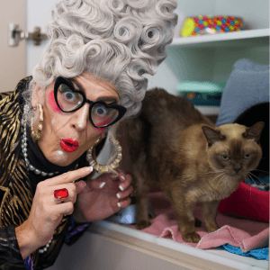 2025 AWA community action winner Nanna Bingo with cat - ambassador
